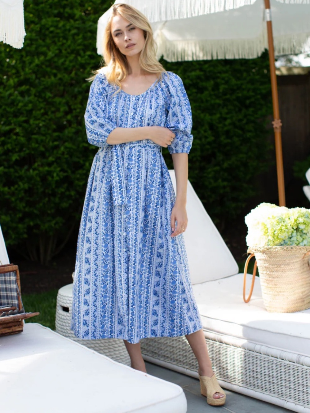 NEW Marea by Liz Joy Sophie dress. M. Atlantic Wisteria. NWOT - Picture 3 of 10